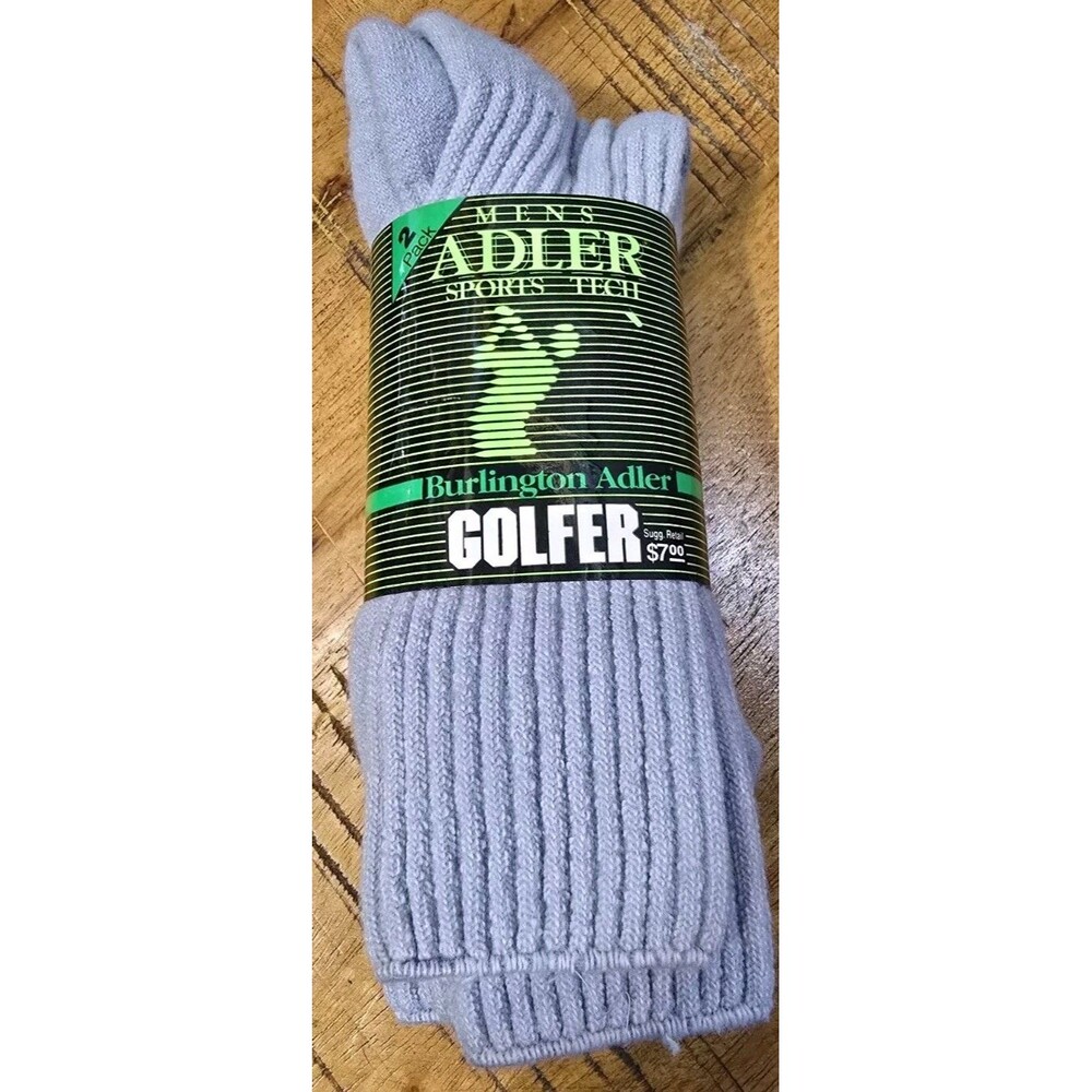 Vintage NOS Adler Golf Tech Crew Dress Casual Socks Light Blue Orlon